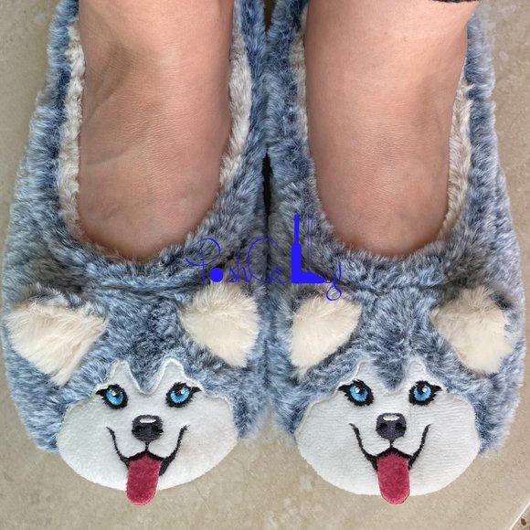 Oooh Geez! Travel Buddies Husky Slippers - Picture 1 of 3